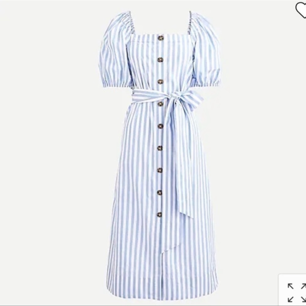 J.Crew Striped Tie-Waste Dress Sz L NWOT